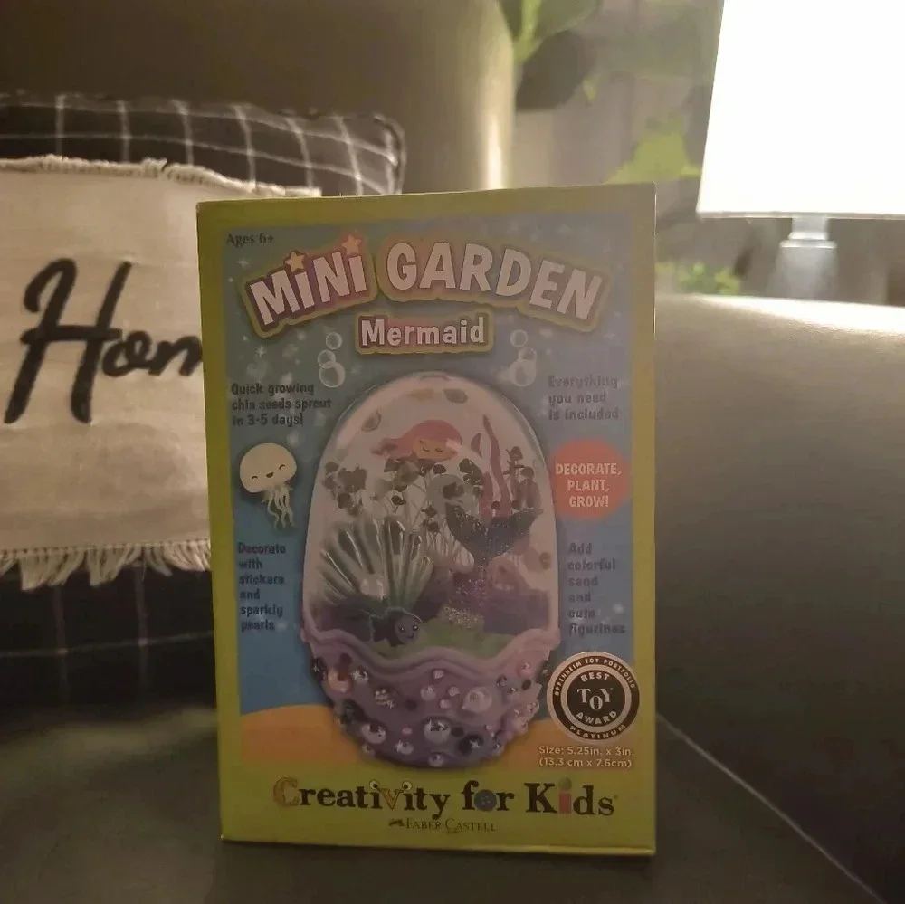 Mermaid kids mini chia seed garden activity set gift children's girls sparkle fu